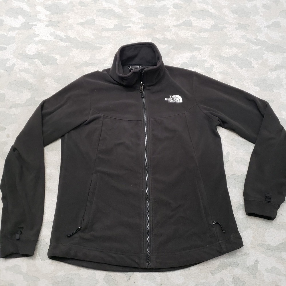 The North Face Sweatshirt Womens Medium Black Fleec‎ Full Zip Pockets Outdoors